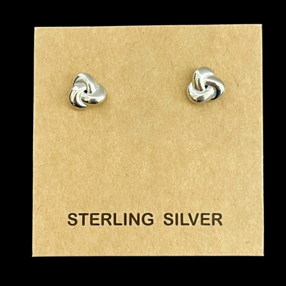 New Sterling Silver Artisan made knot stud earrings